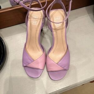 Marks & Spencer Lavender and Pink Two-Tone Ankle-Strap Heels